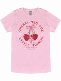 Cherry-ish The Little Things - Cherries - Pink Bow - S25 - SS - Adult T-Shirt