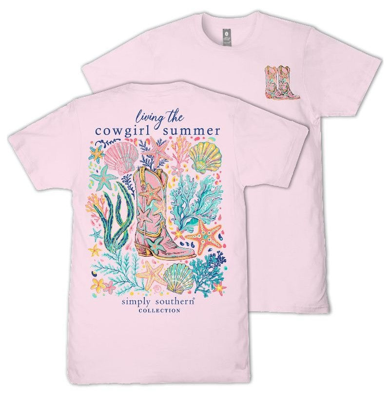 Living The Cowgirl Summer - Tropical - Boot - S26 - SS - Adult T-Shirt