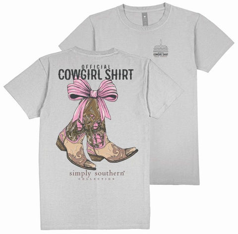 Official Cowgirl Shirt - Boots - Pink Bow - SS - S25 - Adult T-Shirt