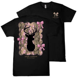 Camo Deer - Pink Bows - S26 - SS - Adult T-Shirt