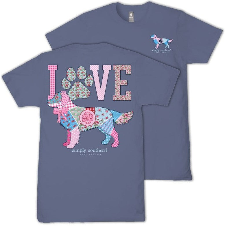 Dog Love - Paw - Patchwork - Bow - S26 - SS - Adult T-Shirt