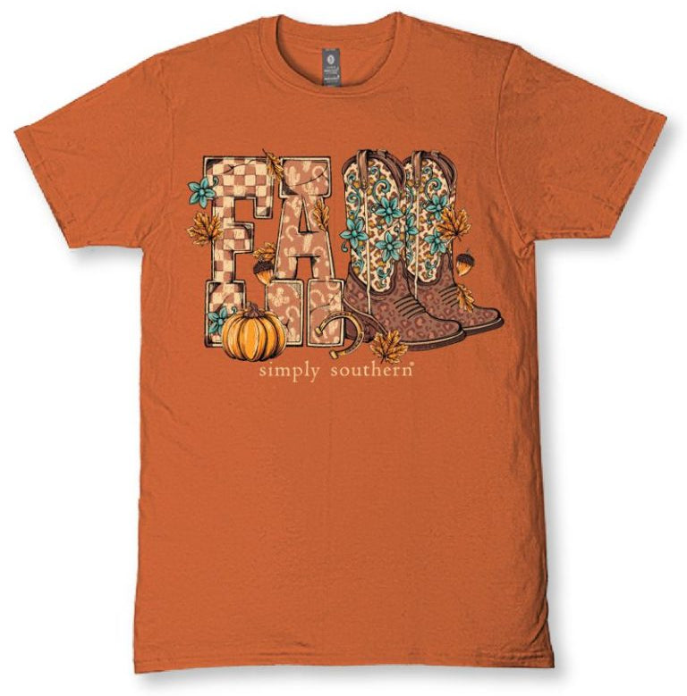 Fall - Cowboy Boots - Pumpkin - F26 - SS - Adult T-Shirt