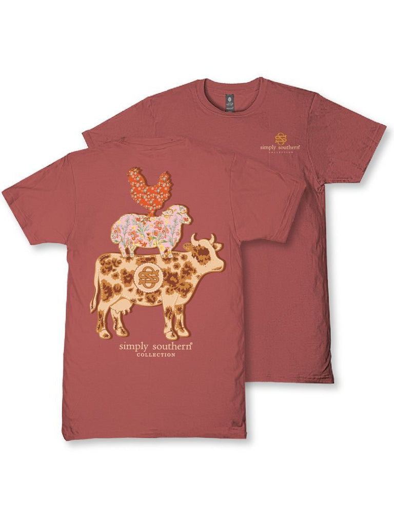 Farm - Cow, Sheep, Chicken - Country Life - S26 - SS - Adult T-Shirt