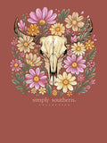 Floral - Rustic Cow Skull - F26 - SS - YOUTH T-Shirt