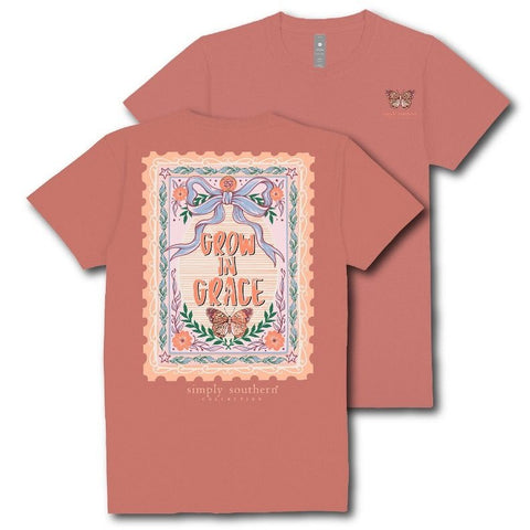 Grow in Grace - Butterfly - Bow - Flowers - SS - F25 - Adult T-Shirt