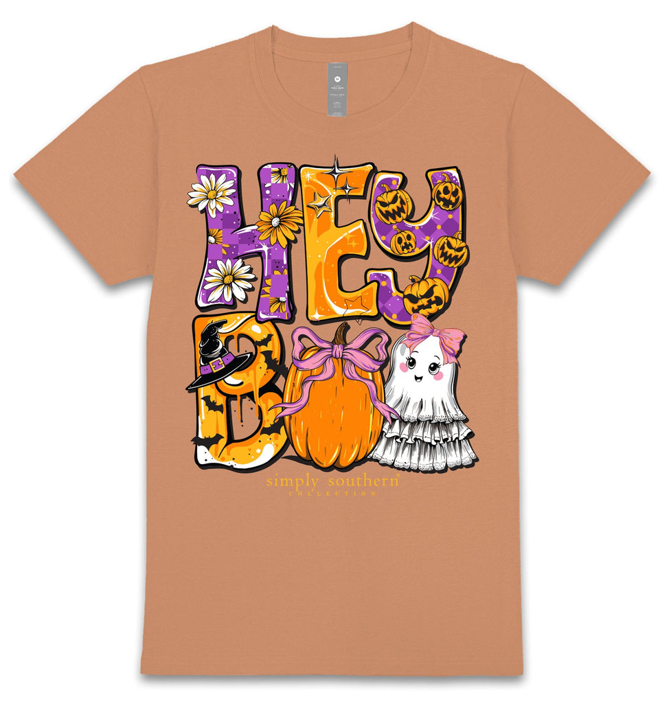 Hey Boo - Halloween - Pumpkin - Ghost - SS - F25 - Adult T-Shirt