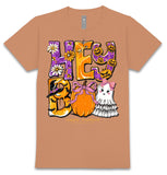 Hey Boo - Halloween - Pumpkin - Ghost - SS - F25 - Adult T-Shirt