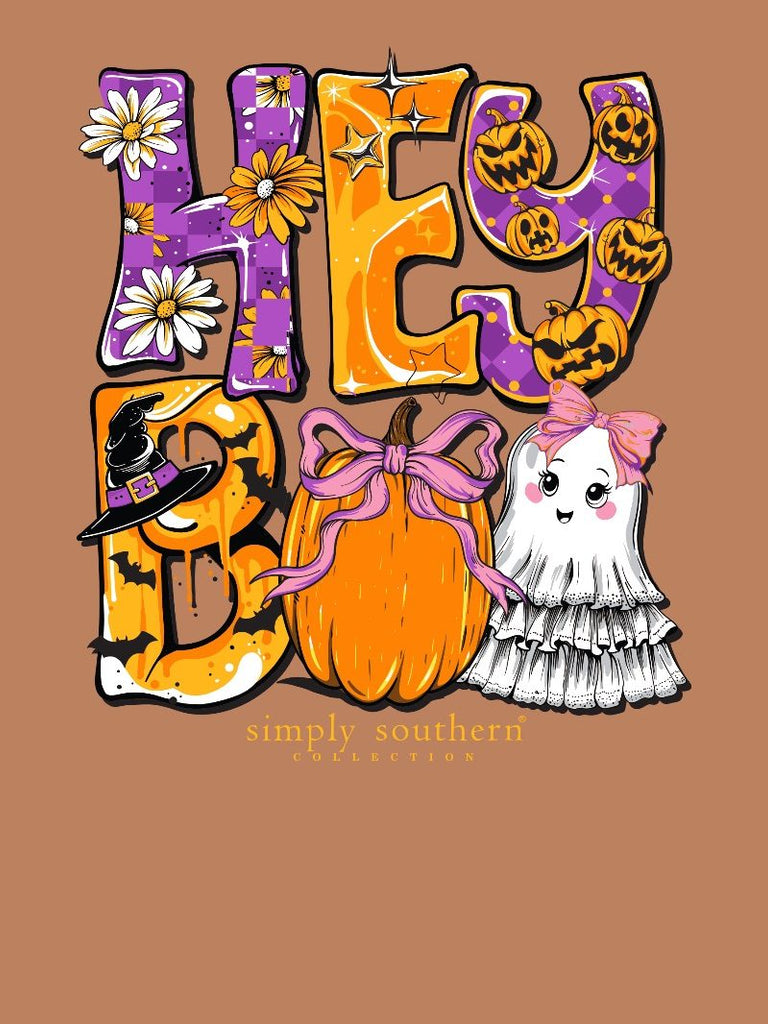 Hey Boo - Halloween - Pumpkin - Ghost - SS - F25 - Adult T-Shirt