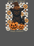 Hiss Or Treat - Black Cat - Pumpkins - Floral - S26 - SS - YOUTH T-Shirt