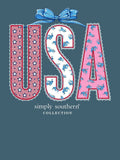 USA, Patriotic Design, Red White Blue Bow - S25 - SS - Adult T-Shirt