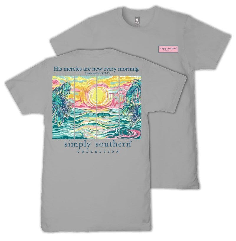 His Mercies Are New Every Morning - Sun - Ocean - S26 - SS - Adult T-Shirt