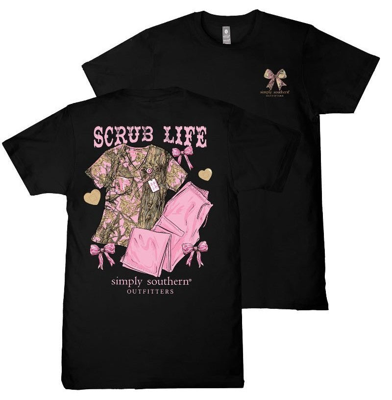 Scrub Life - Camo - Pink Bows - S26 - SS - Adult T-Shirt