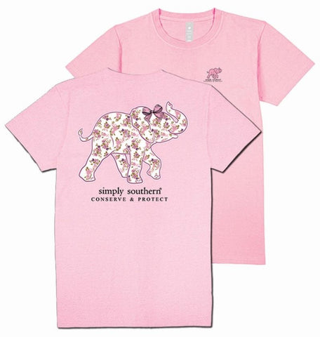Elephant with Floral Patchwork Conserve & Protect - S25 - SS - YOUTH T-Shirt