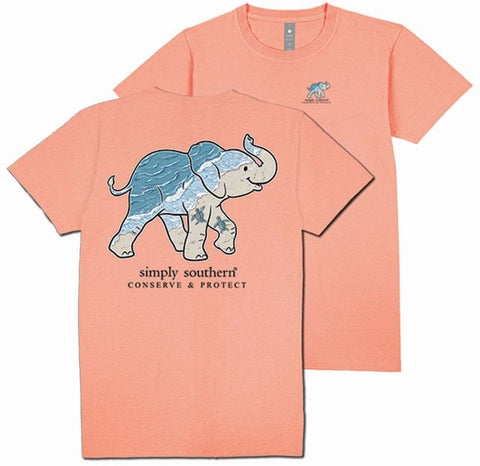 Beach - Elephant - Sea Turtles - Conserve & Protect - S25 - SS - Adult T-Shirt