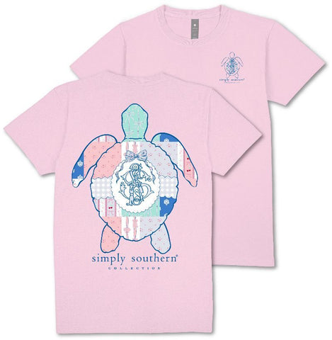 Save The Turtles - Quilted - Patchwork - Bow - SS - S25 - Adult T-Shirt