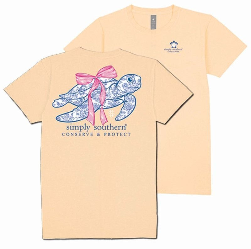 Turtle with Roses and Pink Bow Conserve & Protect - SS - S25 - Adult T-Shirt