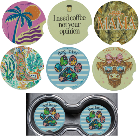 Car Coaster Sets - Simply Southern (Sold in a set of 2)