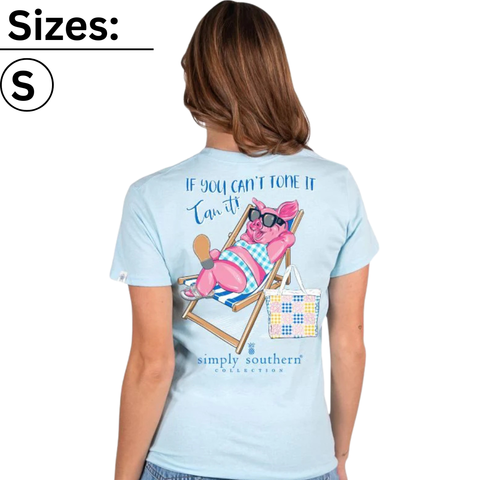 If You Can't Tone It Tan It - Pig - S23 - SS - Adult T-Shirt