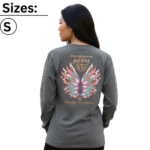 He Will Cover You With His Feathers - Wings - SS - F22 - Adult Long Sleeve