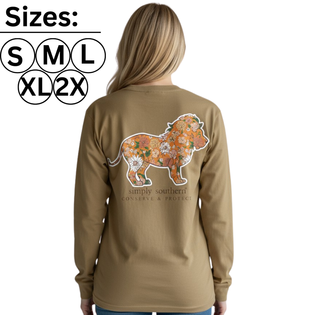 Lion Wild Flower - Conserve & Protect - SS - F24 - Adult Long Sleeve