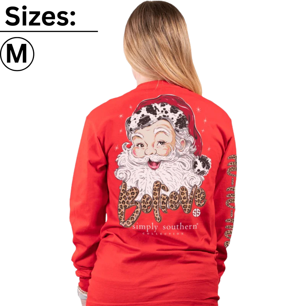 Santa Believe - Cow Print - SS - Adult Long Sleeve