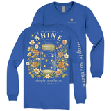 Let Your Light Shine, For All To See - Matthew 5:16 - Fireflies - Flowers - Mason Jar - SS - F26 - YOUTH Long Sleeve