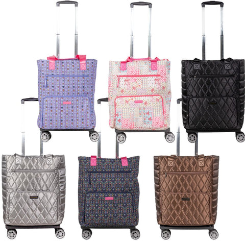 Swirl Quilted Convertible Rolling Tote - F26 - Simply Southern