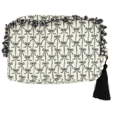 Quilted Cosmetic Bag With Ruffle - Travel Case - Makeup - S26 - Simply Southern