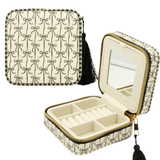 Tassel Travel Jewelry Case - Portable Jewelry Organizer with Mirror and Compartments - S26 - Simply Southern