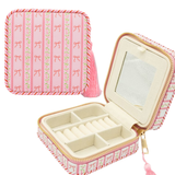 Tassel Travel Jewelry Case - Portable Jewelry Organizer with Mirror and Compartments - S26 - Simply Southern