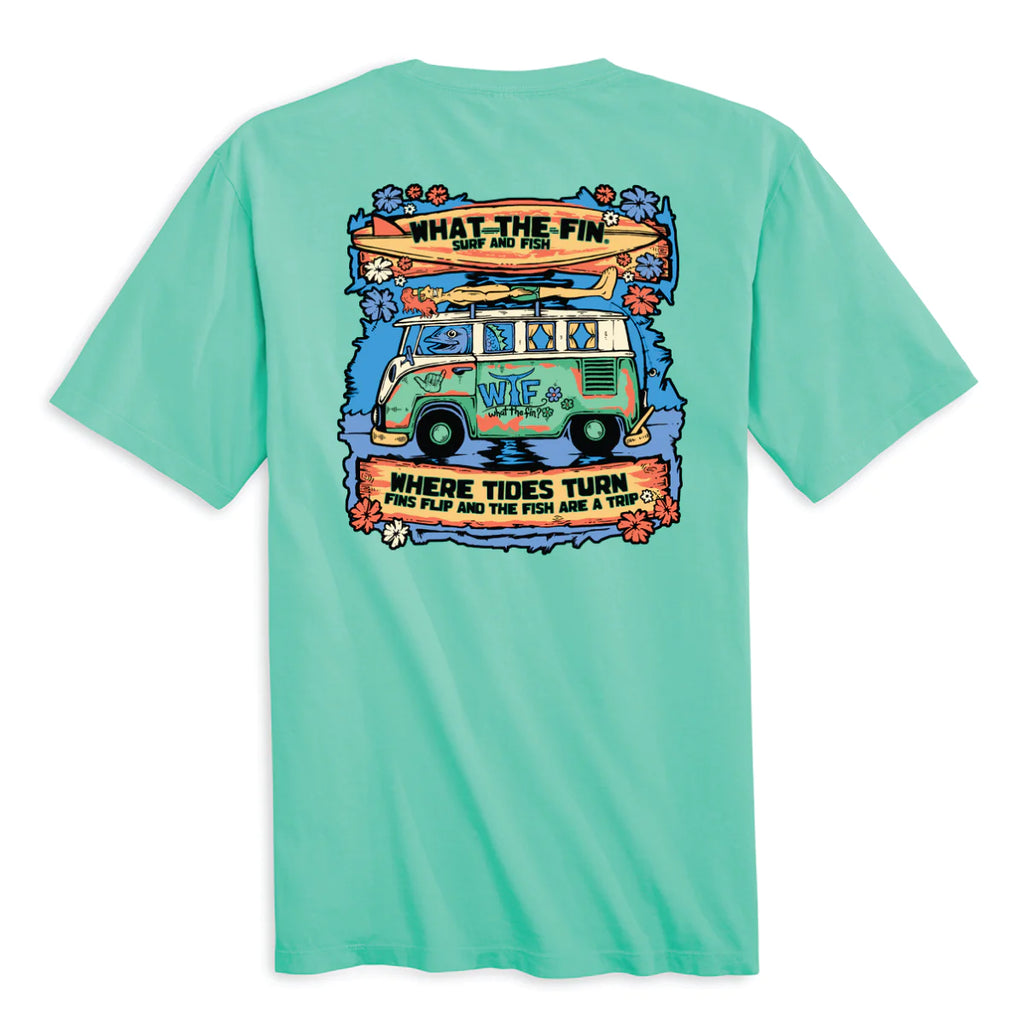 Where Tides Turn - VW Bus - Adult T-Shirt - What The Fin