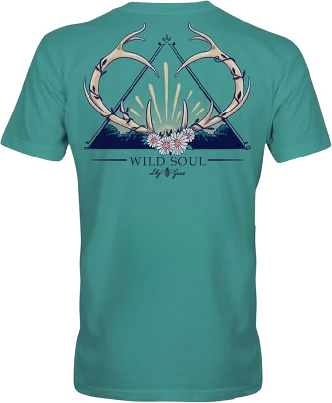 Wild Soul - Deer Antlers - Daisies - Adult T-Shirt - Lily Grace