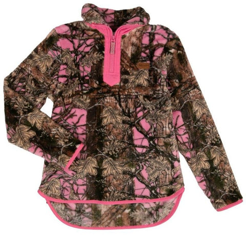 Quarter Zip Fleece - Pink Camo - SS - F25 - YOUTH Y-Neck Pullover