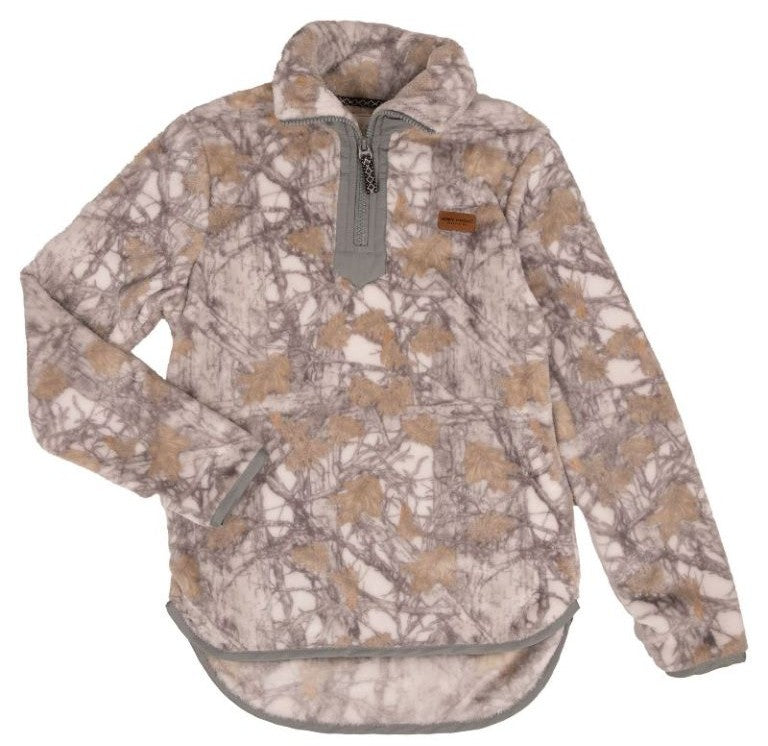 Quarter Zip Fleece - White Camo - SS - F25 - YOUTH Y-Neck Pullover