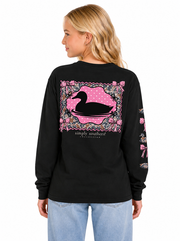 Duck - Camo - Pink Bows - SS - F26 - YOUTH Long Sleeve