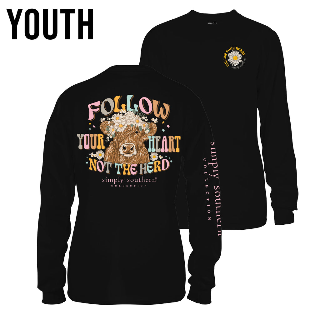 Follow Your Heart Not The Herd - Cow - SS - F23 - YOUTH Long Sleeve
