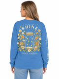 Let Your Light Shine, For All To See - Matthew 5:16 - Fireflies - Flowers - Mason Jar - SS - F26 - YOUTH Long Sleeve