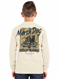 Camo Dog Fetching Feathers - SS - F26 - YOUTH Long Sleeve