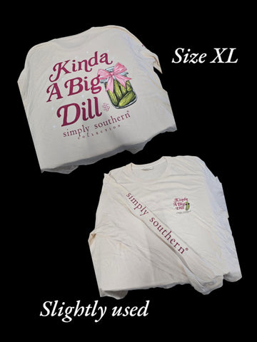 Simply Southern - Kinda A Big Dill - Long Sleeve Shirt - Adult Size XLarge (M9)