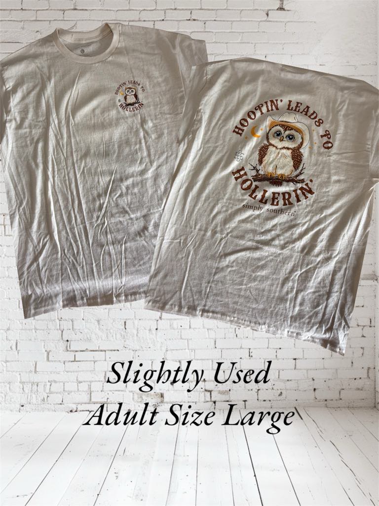 Slightly Used Simply Southern - Short Sleeve - Hootin Leads to Hollerin (M71)