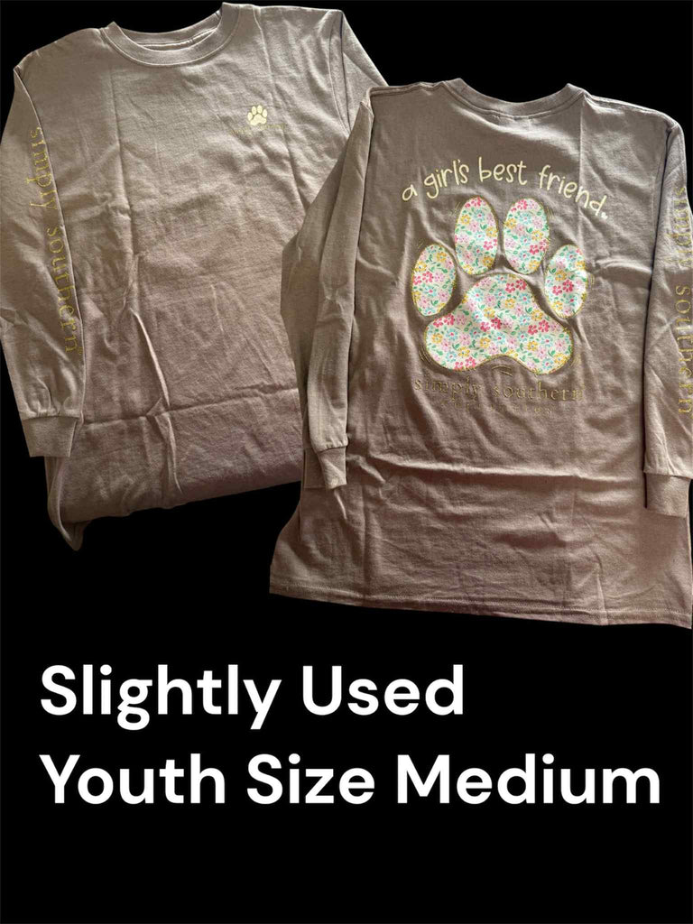 Slightly Used Simply Southern Youth Long Sleeve - Girls Best Friend- Youth Size Medium- (M162)