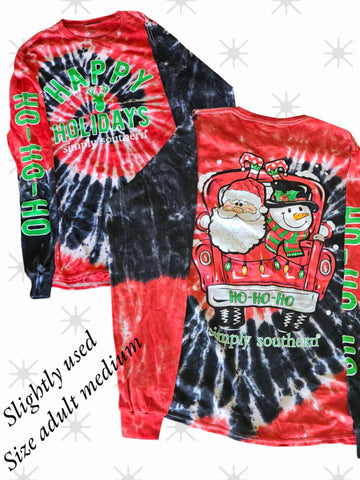 Simply Southern - Long Sleeve Shirt - Happy Holidays - Adult Size Medium (M32)