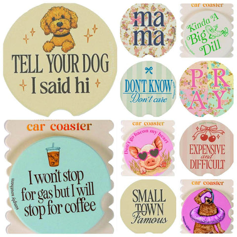 Car Coaster - Simply Southern (Sold in a set of 2)