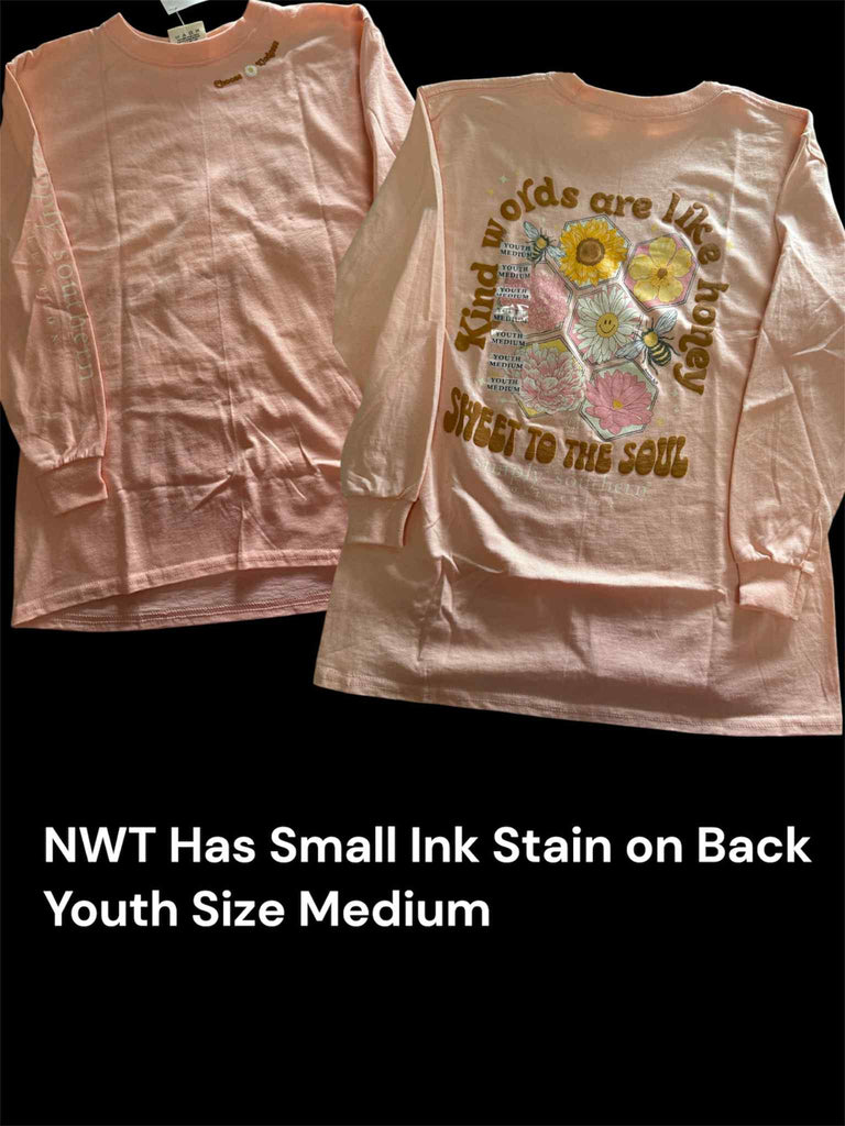 NWT Simply Southern Youth Long Sleeve - Kind Words- Youth Size Medium- (M161)