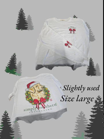 Simply Southern - Christmas Dog - Long Sleeve - Adult Size Large - (M4)