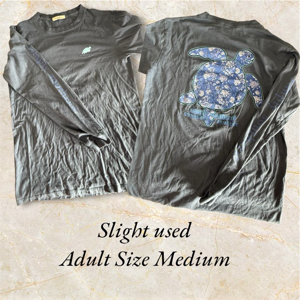 Slightly Used Simply Southern - Long Sleeve - Turtle Conserve - Roses - (M70)