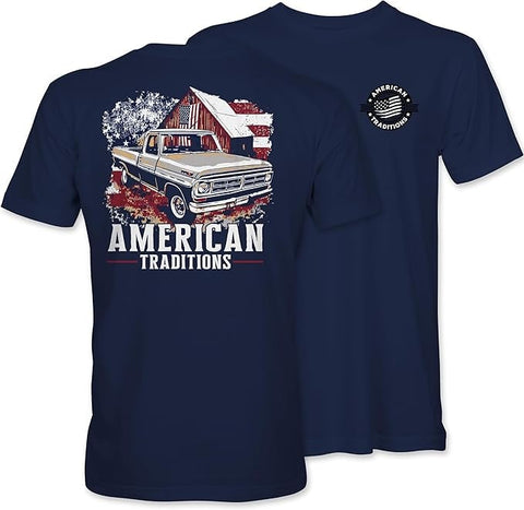 American Truck Bar - USA Flag - AT - Adult T-Shirt