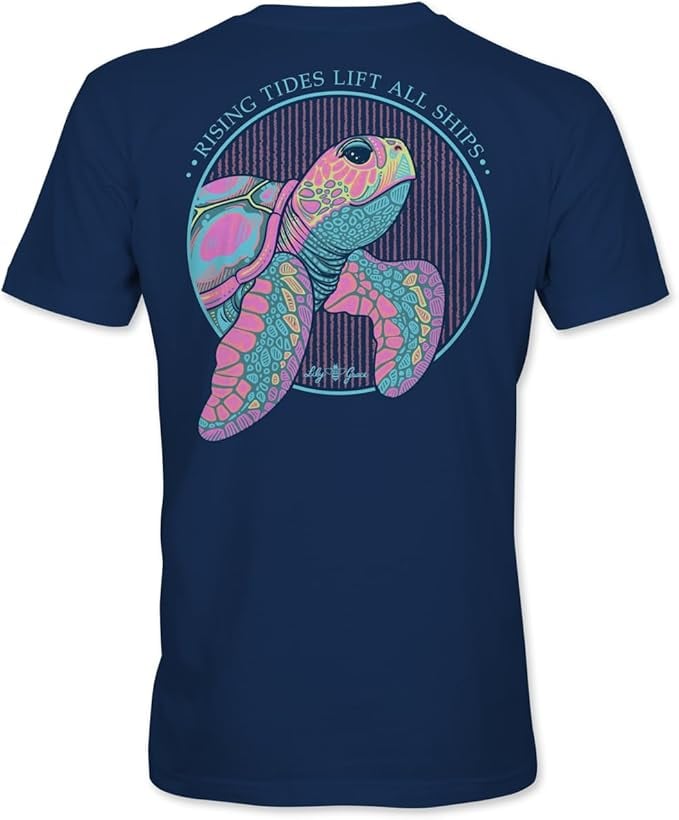 Rising Tides Turtle - Adult T-Shirt - Lily Grace
