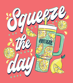 Squeeze The Day - Lemons - Big Tumbler - Adult T-Shirt - Southernology