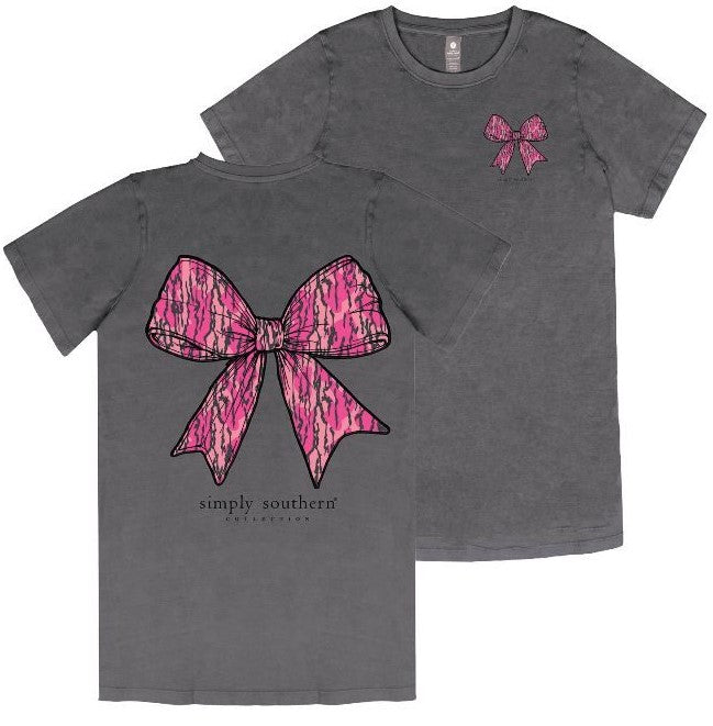 Camo Pink Bow - S25 - SS - Adult T-Shirt